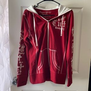 Cowgirl tuff victory cross sleeve zip up